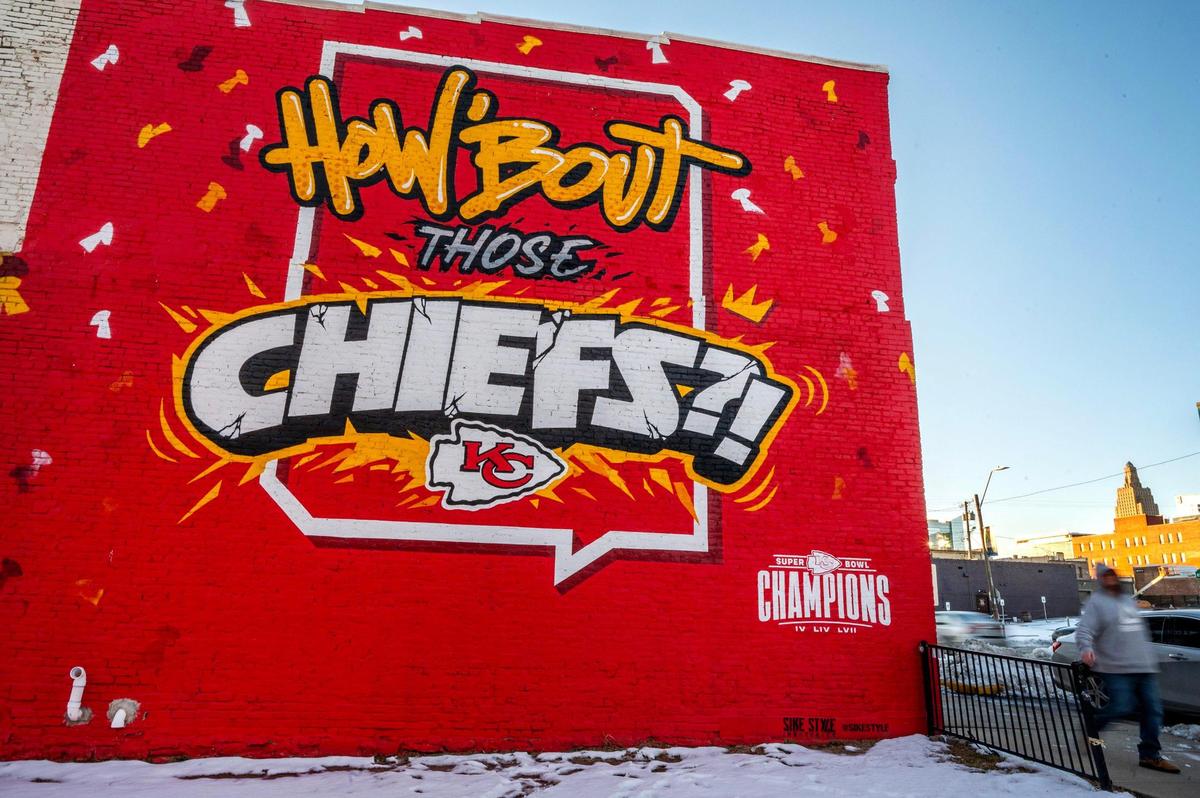 The ‘How ‘bout those Chiefs’ mural by Sike Style Industries is located on a wall at 507 E. 18th St. in Kansas City.