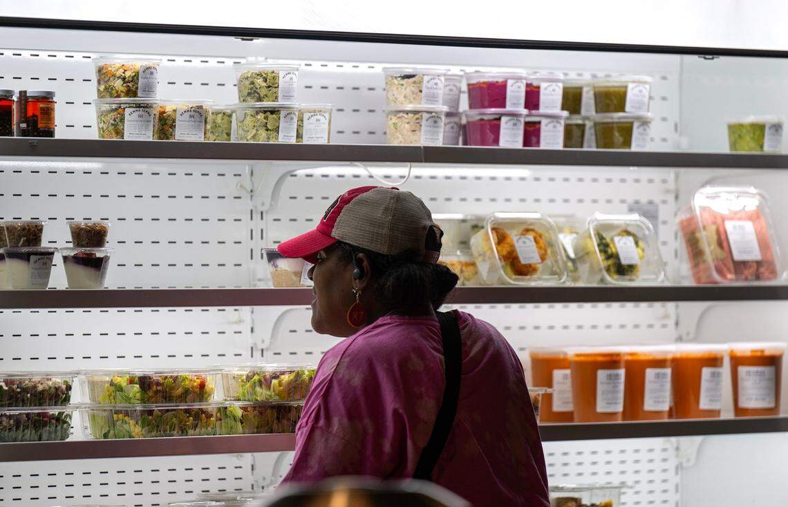 There is a large, grab-and-go section of ready-made food items for customers at the Waldo restaurant.