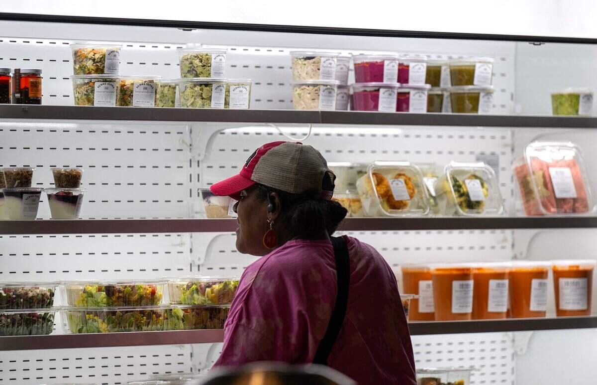 There is a large, grab-and-go section of ready-made food items for customers at the Waldo restaurant.