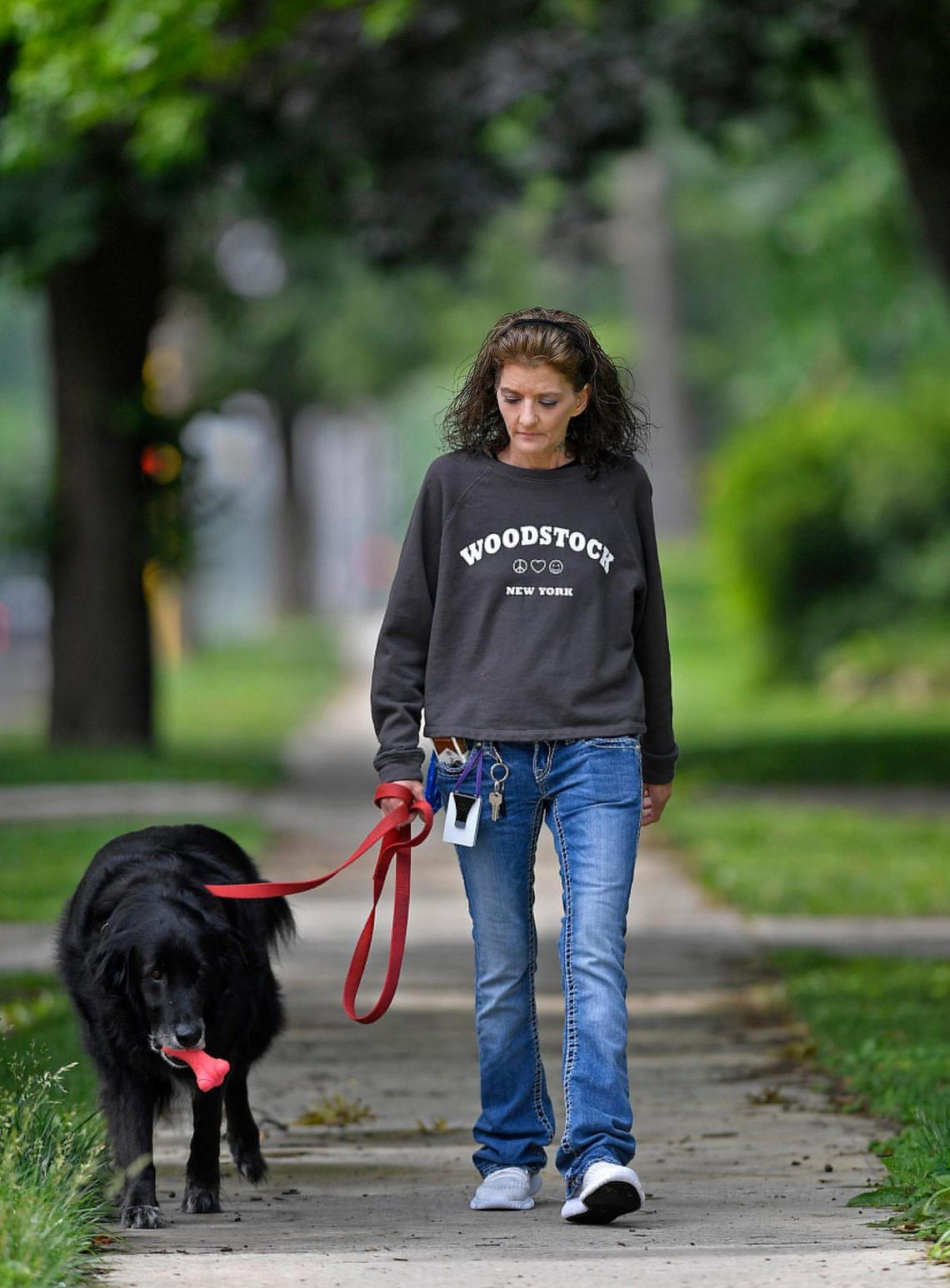 With a large park only a couple of blocks away from her new residence, Suzette Hudspeth and her loyal companion, Ceasar, make daily trips to enjoy the outdoors.
