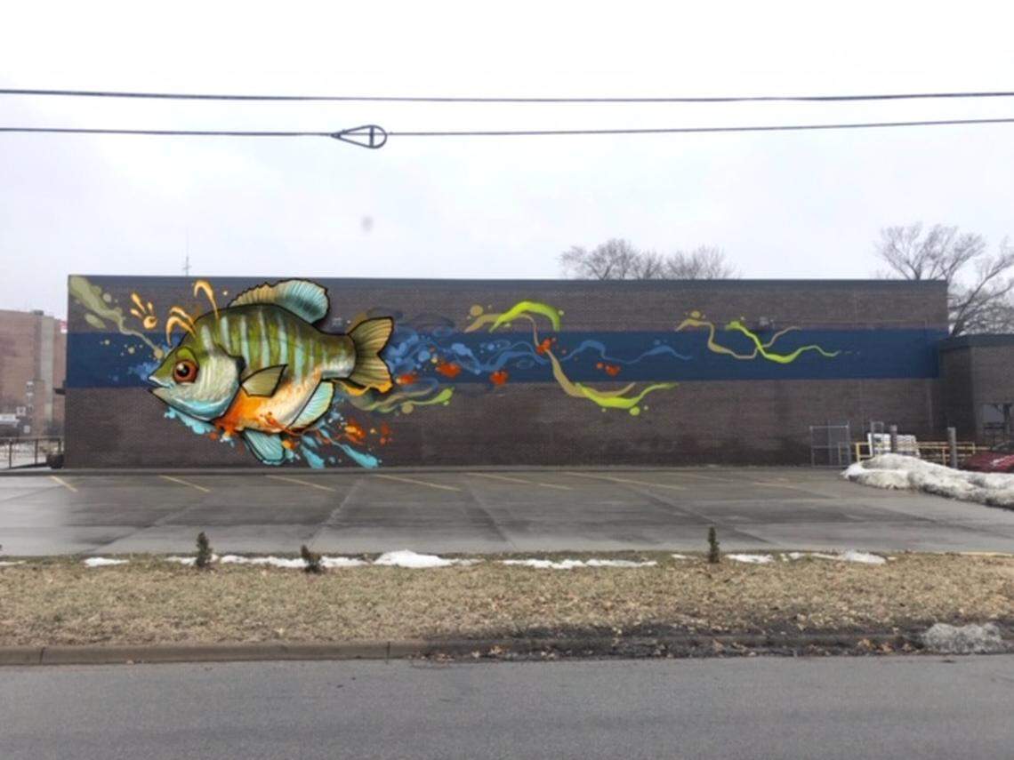 A green, blue and orange Bluegill fish — one of the most common fish in Kansas — would grace the InterUrban ArtHouse at the corner of 80th and Conser Streets if city officials give permission to a multi-mural art project.