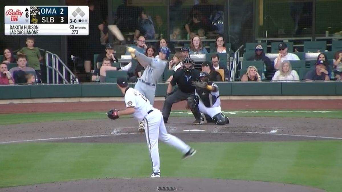 Royals prospect Jac Caglianone hit his first home run since being promoted to Triple-A Omaha.