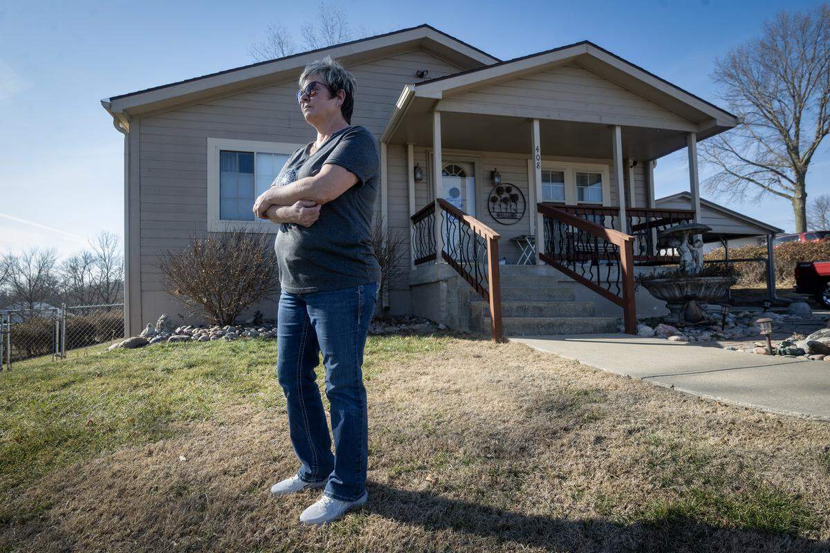 “This is where I was going to retire… If I had to leave and move somewhere else, I don't know,” said Dawn Hahnfeld on Friday, Feb. 13, 2026, outside her home on Bly Road in Independence. Hahnfeld and her neighbors are opposed to a proposed 400-acre, $6.6 billion AI data center across the street from their homes. 