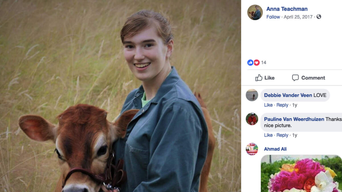 Anna Teachman, 19, ambassador for Washington state’s dairy industry, and her father, Michael, died in a head-on crash in Oklahoma earlier this month. He was taking her to orientation at Oklahoma State University.