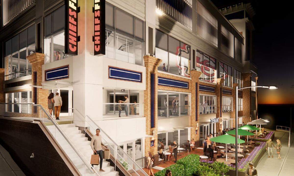 A rendering of the new Chiefs Fit coming to the Jack Henry building by the Country Club Plaza.