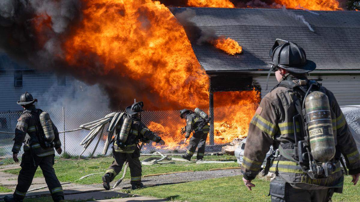 Kansas City’s 1% earnings tax supports day-to-day operation of the Kansas City Fire Department seen here responding to a house fire on April 15, 2025. Renewal of the tax now goes before voters.