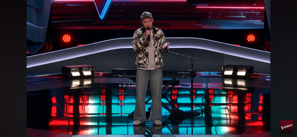 Max Cooper on “The Voice” stage.