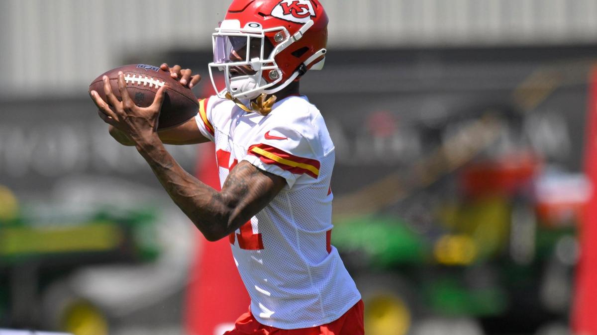 Chiefs cornerback Nic Jones runs through a defensive backs drill during rookie minicamp on Sunday in Kansas City.
