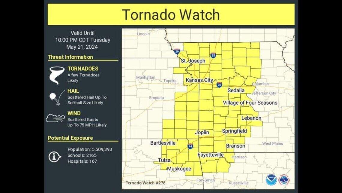 Tornado watch issued for Kansas City area as storms pop up | Kansas ...