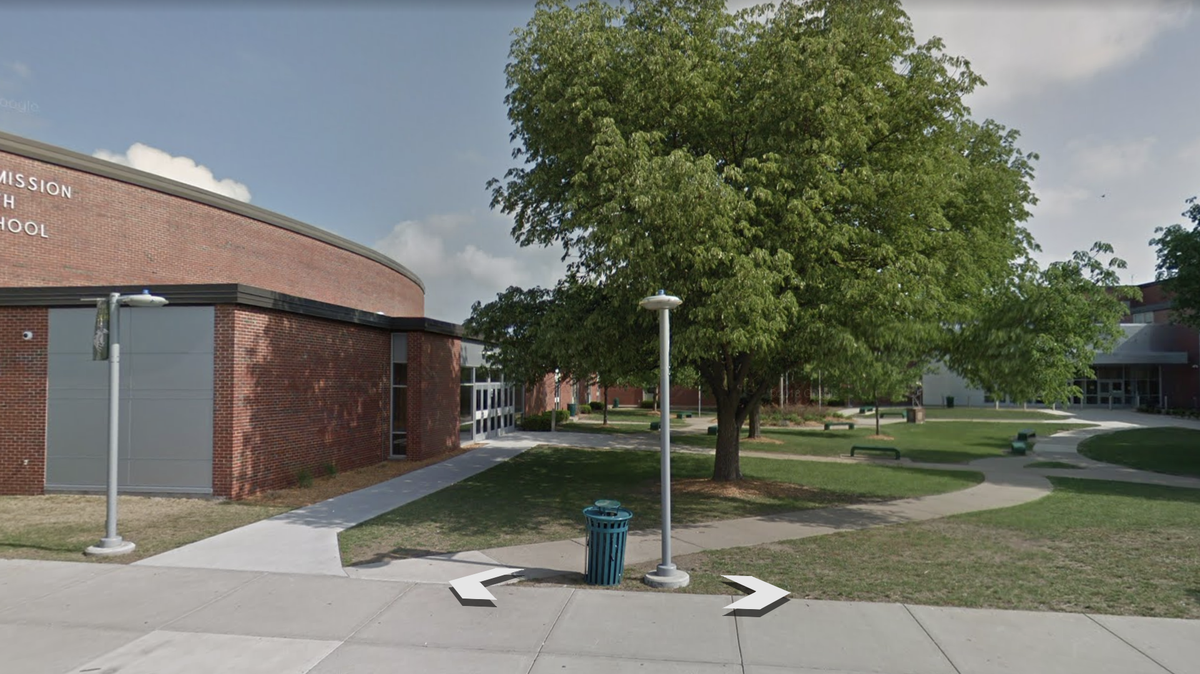 Shawnee Mission South High School in Overland Park, captured by Google Earth on June 19, 2023.