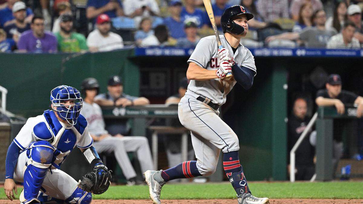 Cleveland Guardians right fielder Will Brennan hit a two-run double in the ninth inning to beat the Royals on Tuesday evening at Kauffman Stadium.
