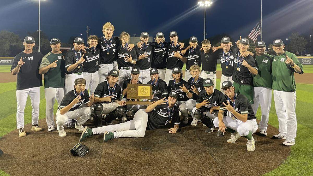 The Blue Valley Southwest baseball team claimed the Kansas Class 5A state championship with two big victories Friday. First, they routed St. Thomas Aquinas 12-2 in the semifinals, and then they took care of Bishop Carroll 5-2 in the title game.