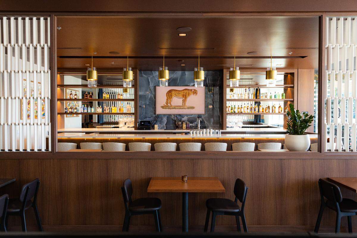 Of Course’s bar features signature cocktails, like its South Asian-inspired take on an espresso martini.