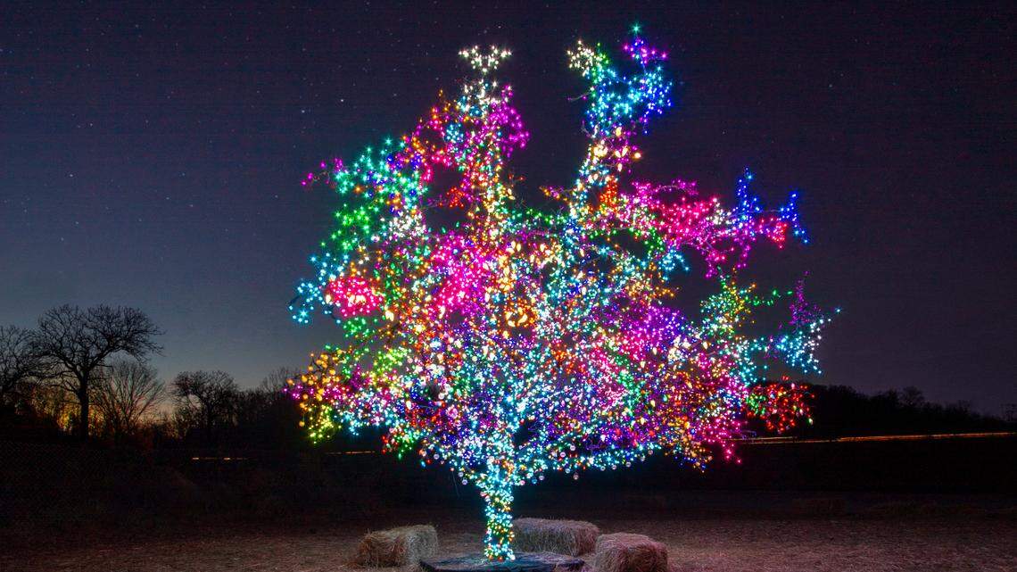 The tree, which holds 17,000 lights, is a beacon in Lee’s Summit.