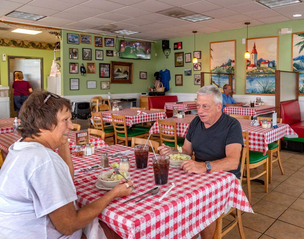 Ellen Call and Brian Hueben are regular customers at Steve’s Villa Capri in Overland Park.