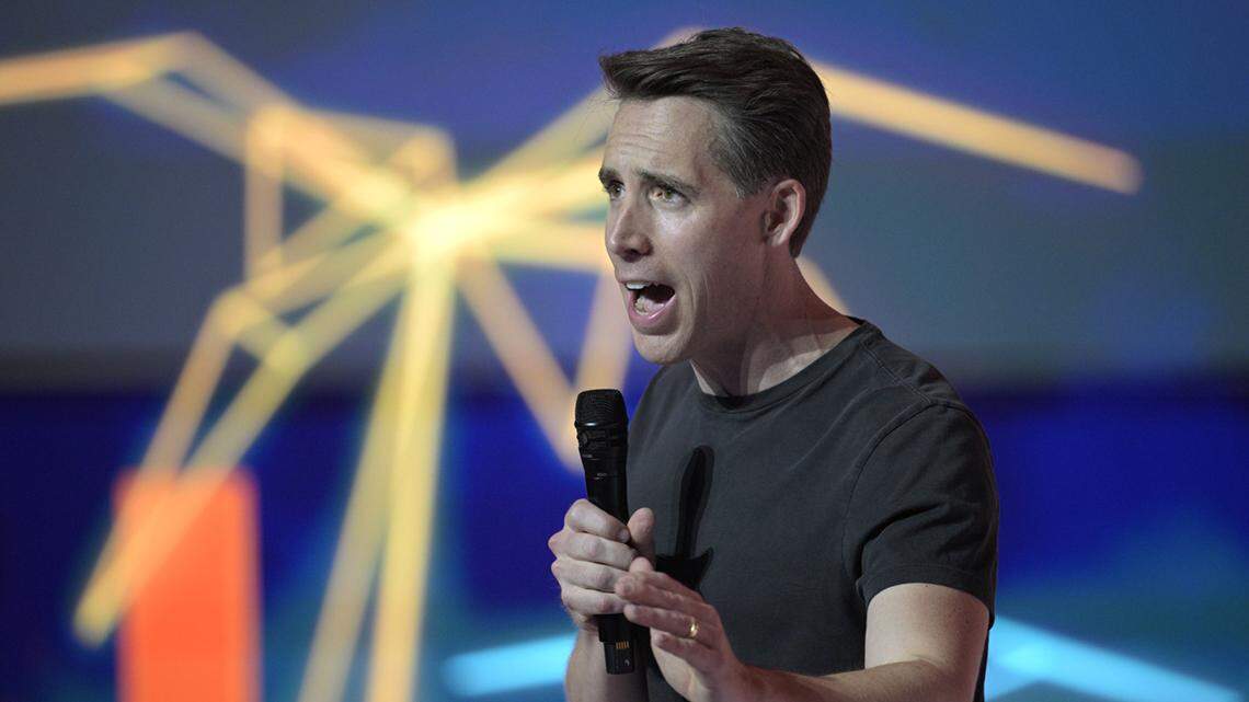Sen. Josh Hawley, R-Mo., addresses attendees during the Turning Point USA Student Action Summit, Friday, July 22, 2022, in Tampa, Fla. (AP Photo/Phelan M. Ebenhack)