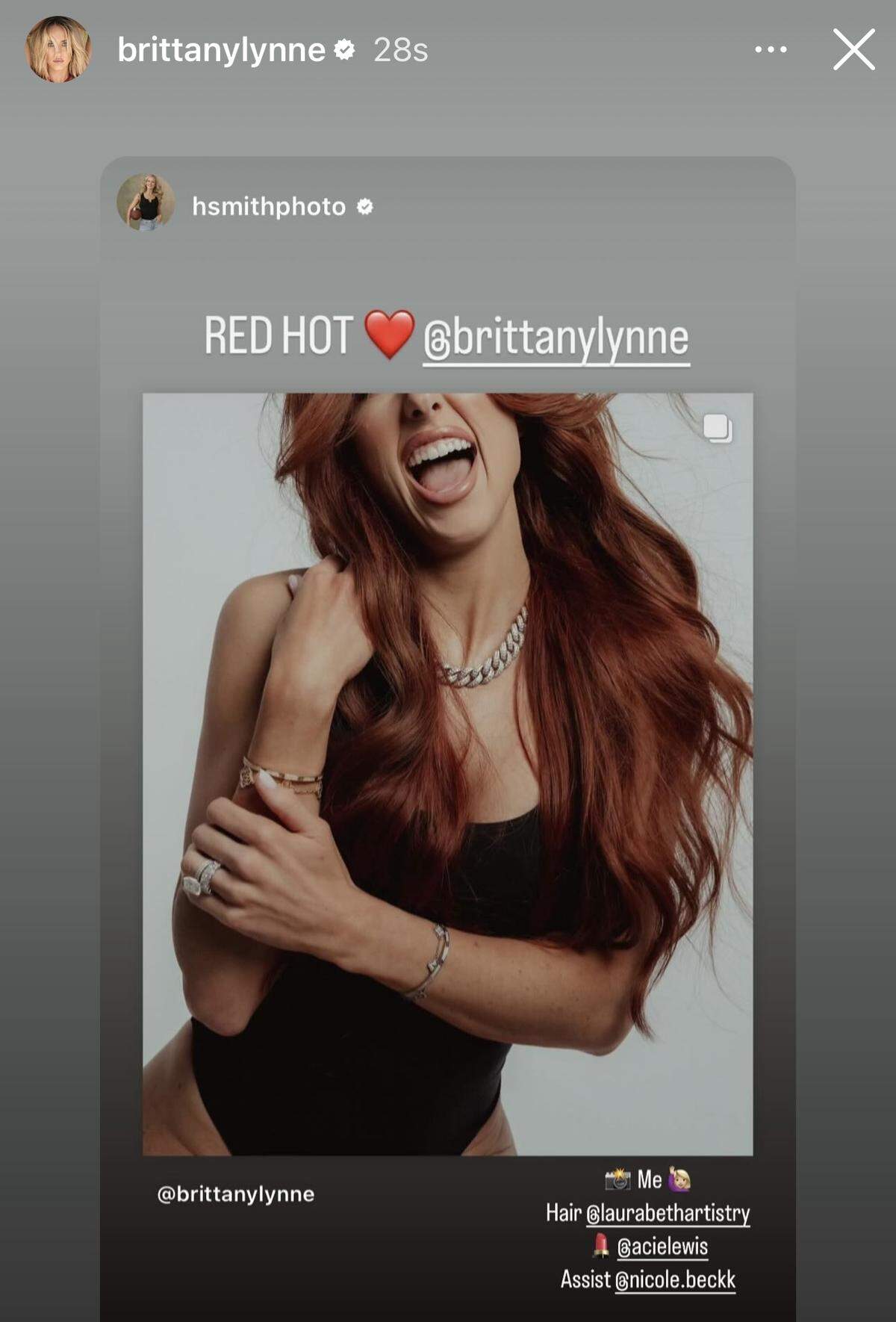 Hair artist Laura Beth Cabbott christened the look “red hot.”