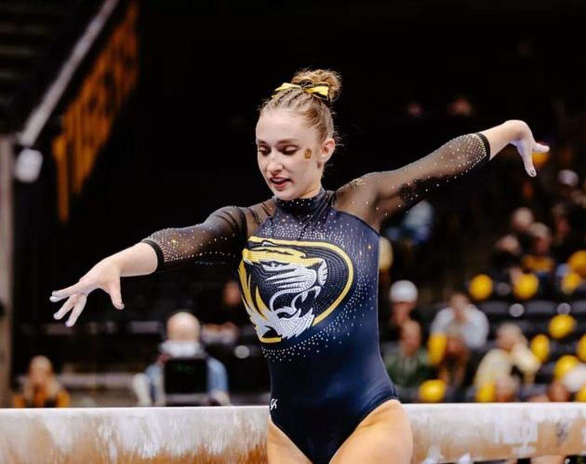 Addison Lawrence from Olathe has had a hand in the Missouri Tigers’ gymnastics success.