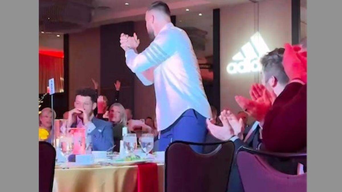 Kansas City Chiefs tight end Travis Kelce attended a gala for teammate Patrick Mahomes’ 15 and the Mahomies Foundation in Kansas City Thursday. Taylor Swift fans expected to see him in Argentina at her first Eras Tour concert there.