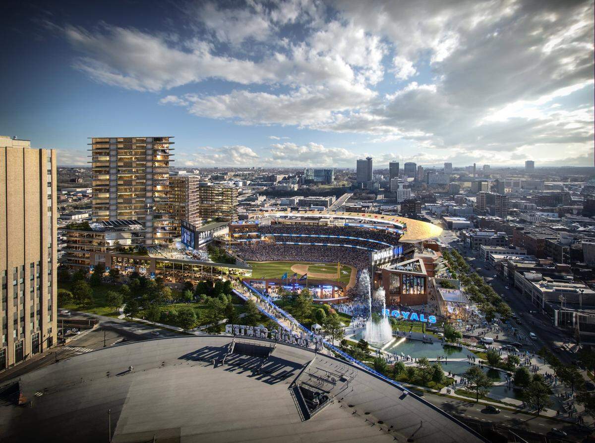 Rendering of the Royals proposed downtown ballpark