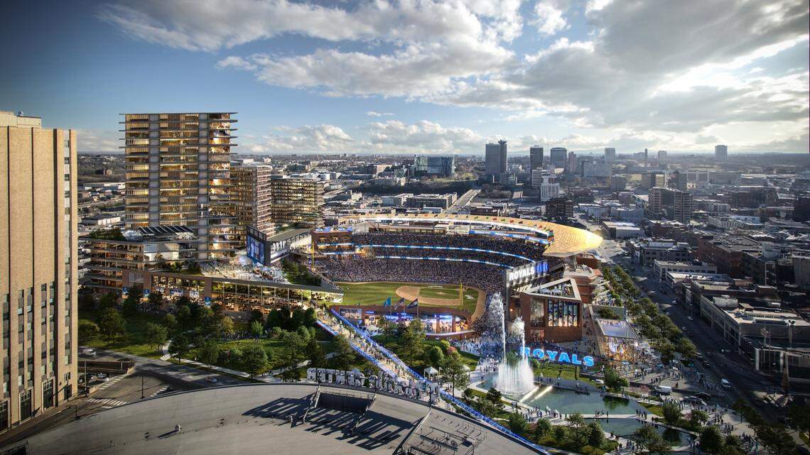 Rendering of the Royals proposed downtown ballpark
