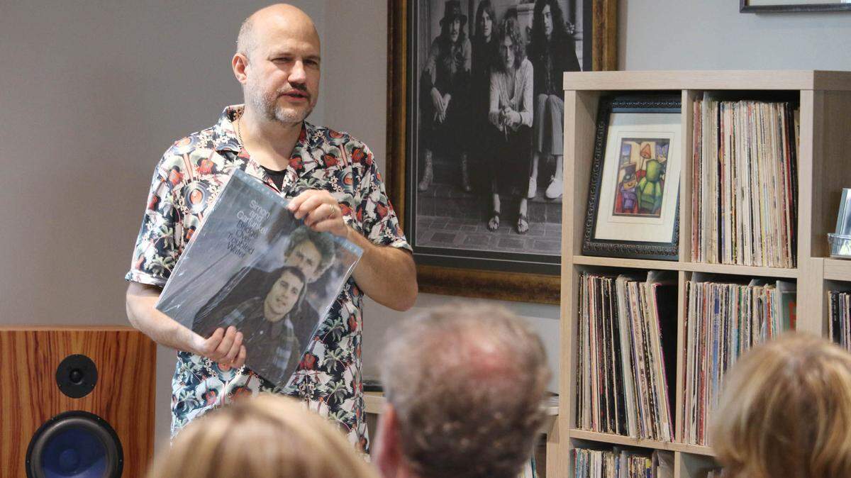 Kelsyn Rooks, founder and board chairperson of the Center for Recorded Music, presents a program on Simon and Garfunkel at The Listyning Room.