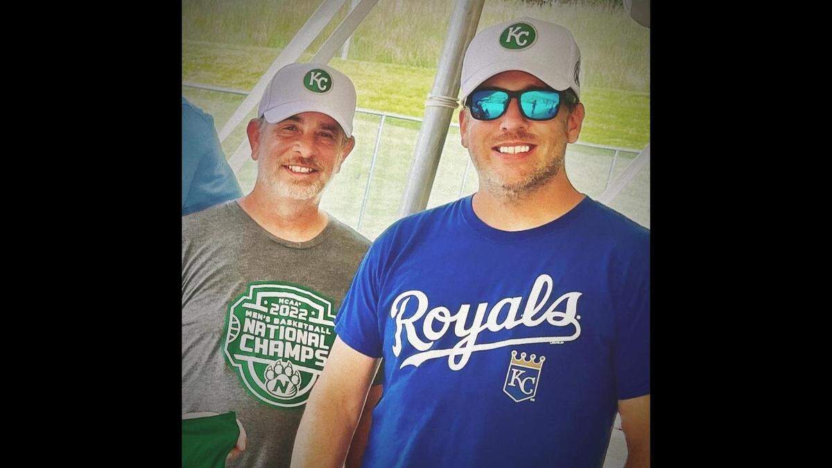 Dennis Andrew Sharkey Jr. (left) is pictured with his longtime friend Cody Snapp in this submitted photo. Sharkey was killed in a shooting on Interstate 29 in Platte County Jan. 10.