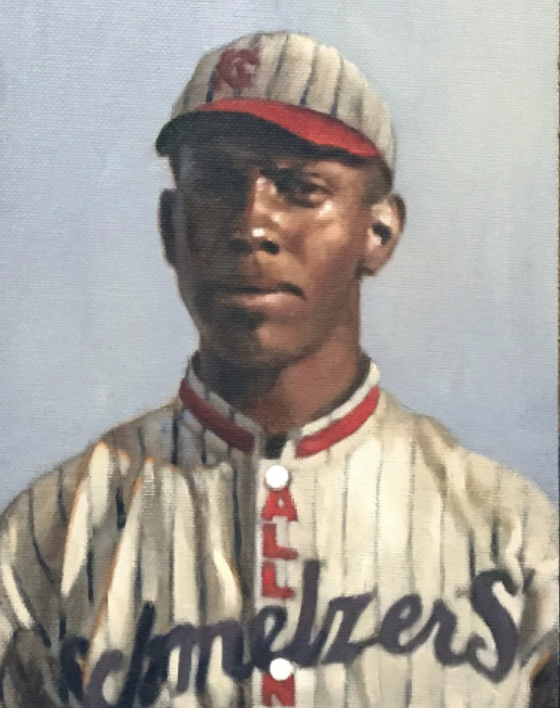 This artwork of John Donaldson, former Negro Leagues player from Glasgow, Missouri, was painted by artist Graig Kreindler.