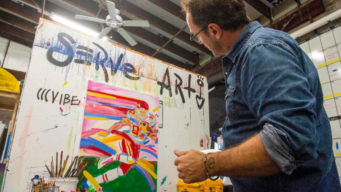 He started at an old Waldo bar. Now this NOLA artist paints music greats — and Chiefs
