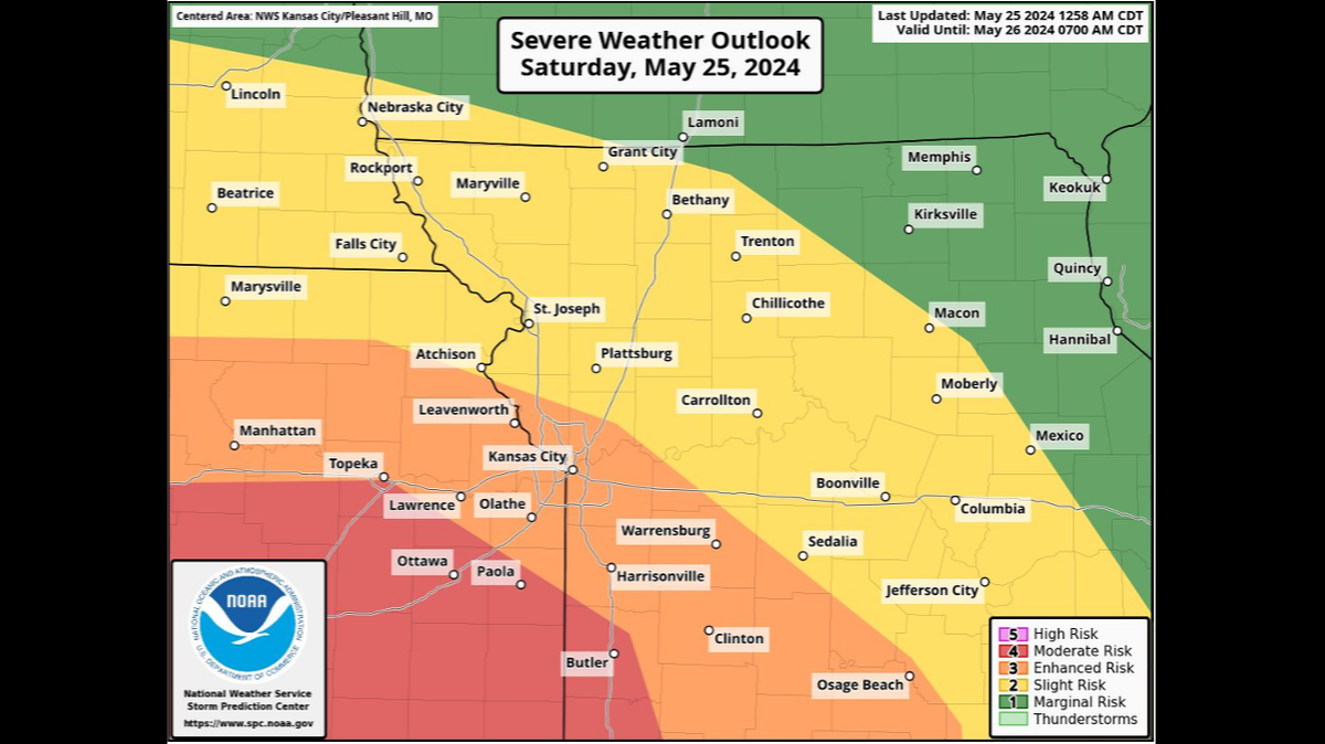 Severe thunderstorms will make their way into Kansas City on Saturday night.