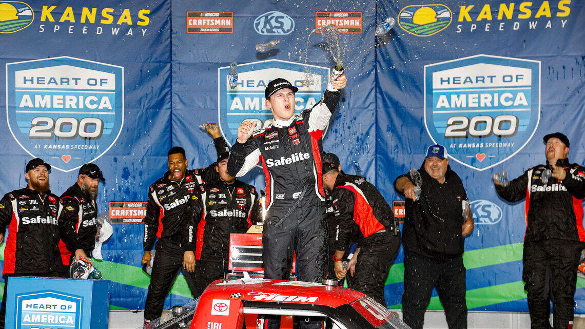 NASCAR’s Corey Heim shifts gears to win Heart of America 200 at Kansas Speedway