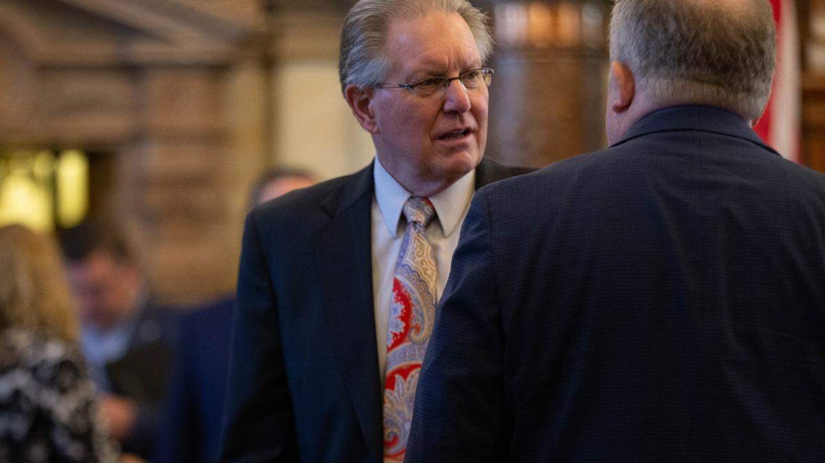 Sen. Mike Thompson, a Shawnee Republican, has emerged as a leading conservative voice in the Kansas Senate. He’s running for re-election this year against Democrat Andrew Mall.