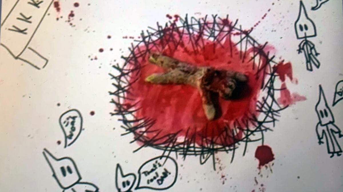 Parents expressed their horror at this piece of violent art a student created in a Kansas City Public Schools class.
