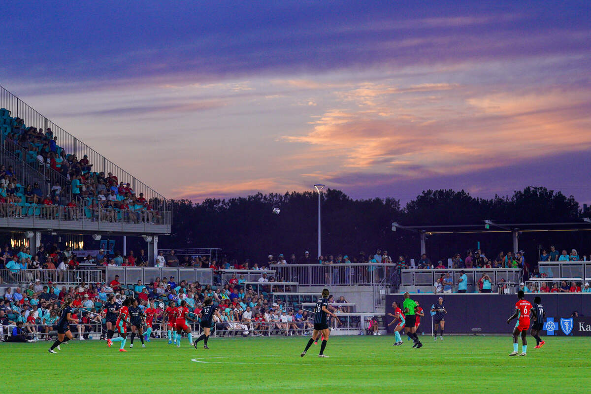 The setting sun illuminated the soccer pitch with a lovely glow Friday evening as the KC Current played host to the Washington Spirit at CPKC Stadium.