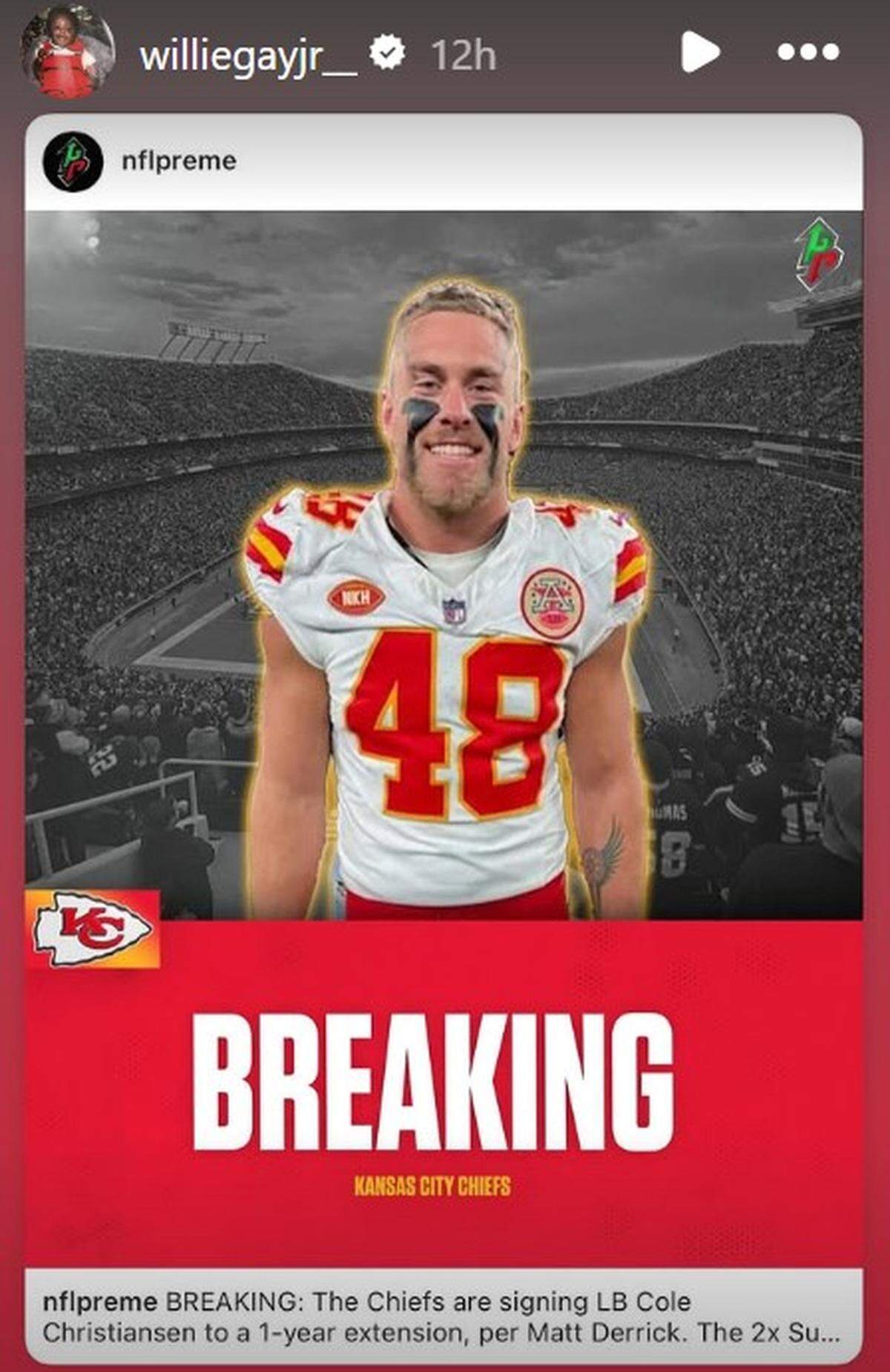 Willie Gay Jr. was thrilled about a Chiefs signing.