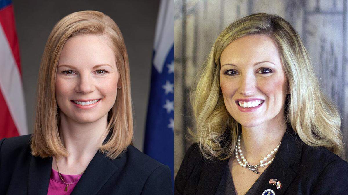 Missouri Auditor Nicole Galloway (left) and challenger Saundra McDowell