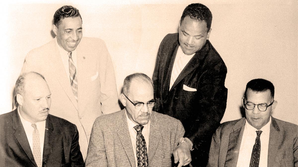 Five of the founding members of Kansas City’s Freedom Incorporated: Charles Moore, Fred Curls, Leon Jordan, Bruce Watkins and Howard Maupin