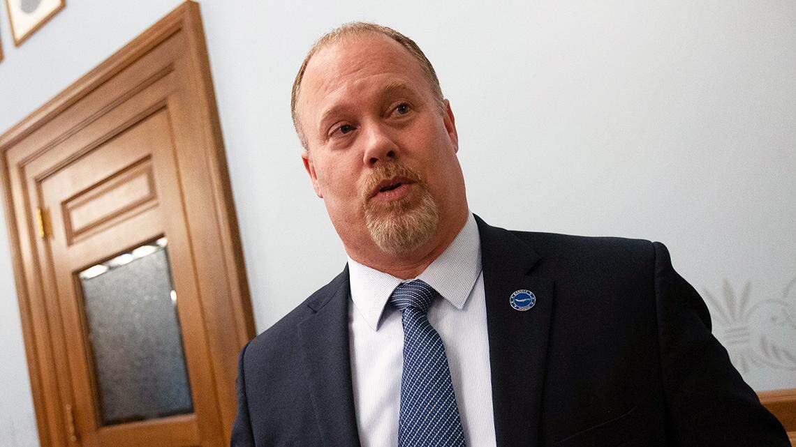 Rep. Adam Smith, R-Weskan, chair of the House Tax Committee, gives his thoughts on a proposed tax package Kansas Democrats announced that would aim to give relief to residential property owners following a press conference Wednesday.