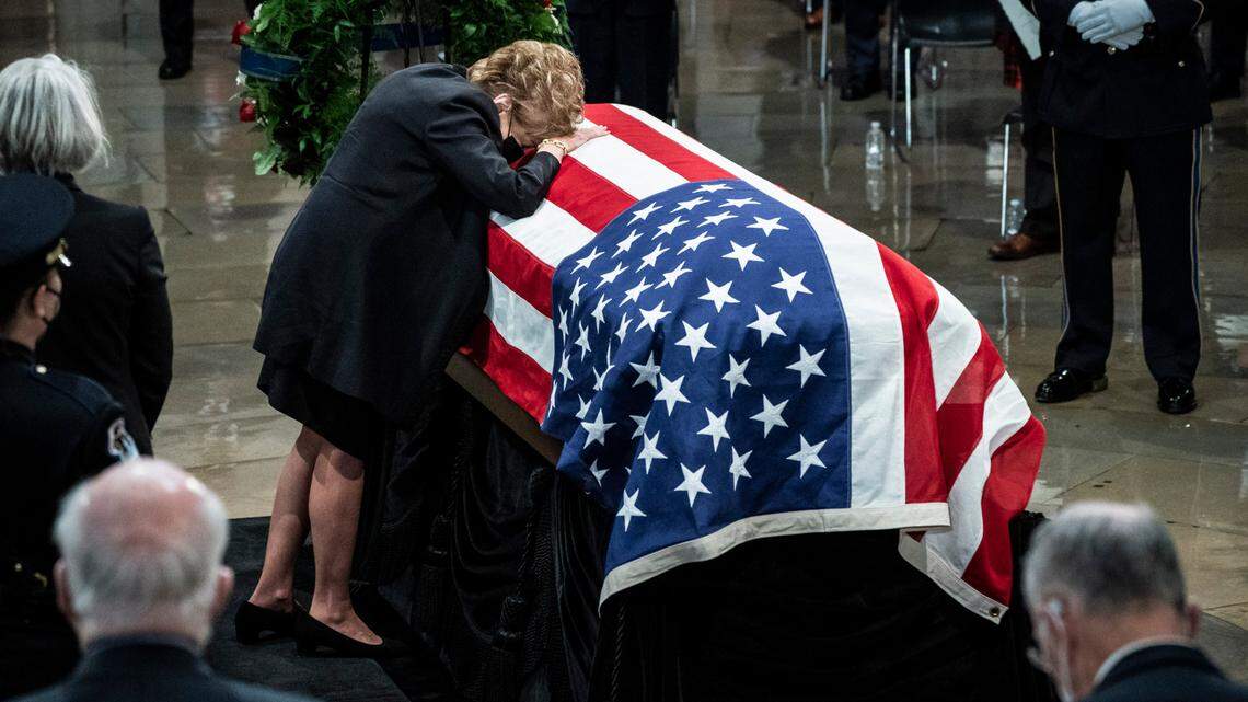 ‘Bob belongs here’: Former Kansas senator Dole lies in state in U.S. Capitol Rotunda