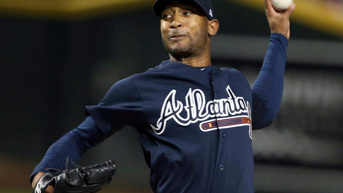 Atlanta Braves relief pitcher Sam Freeman throws against the Arizona Diamondbacks during the fifth inning of a baseball game, Friday, Sept. 7, 2018, in Phoenix. (AP Photo/Ralph Freso)