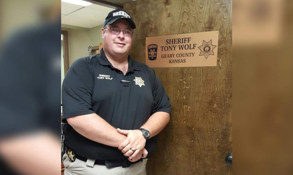 Geary County Sheriff Tony Wolf is pictured in a photo from the sheriff’s office. Wolf was arrested Thursday on suspicion of felony theft involving a firearm and misuse of public funds. He was elected in 2012.