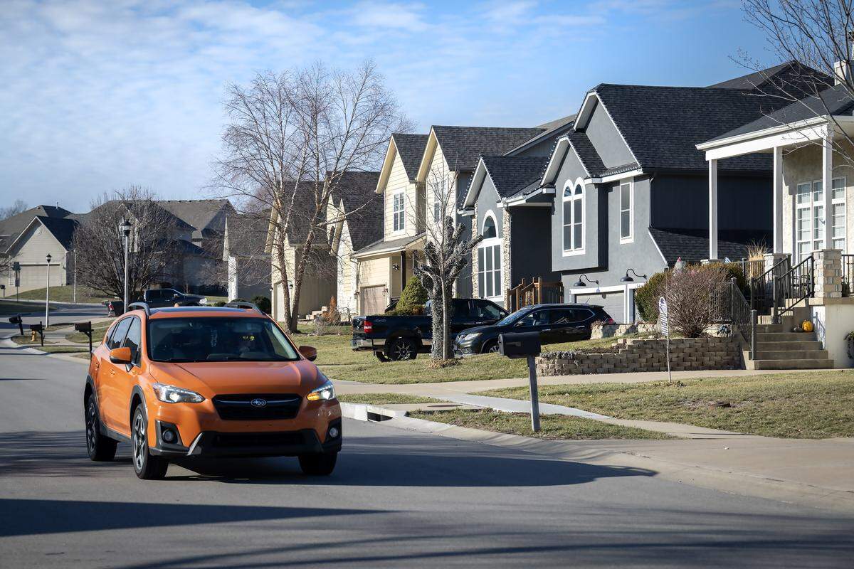 Homes in the Grayson Place subdivision near S. Prairie Creek Parkway and W. 121st Terrace in Olathe on Friday, Jan. 9, 2025. Some residents are concerned about affordability in the Kansas City Chiefs relocate the training facility and team headquarters to Olathe.