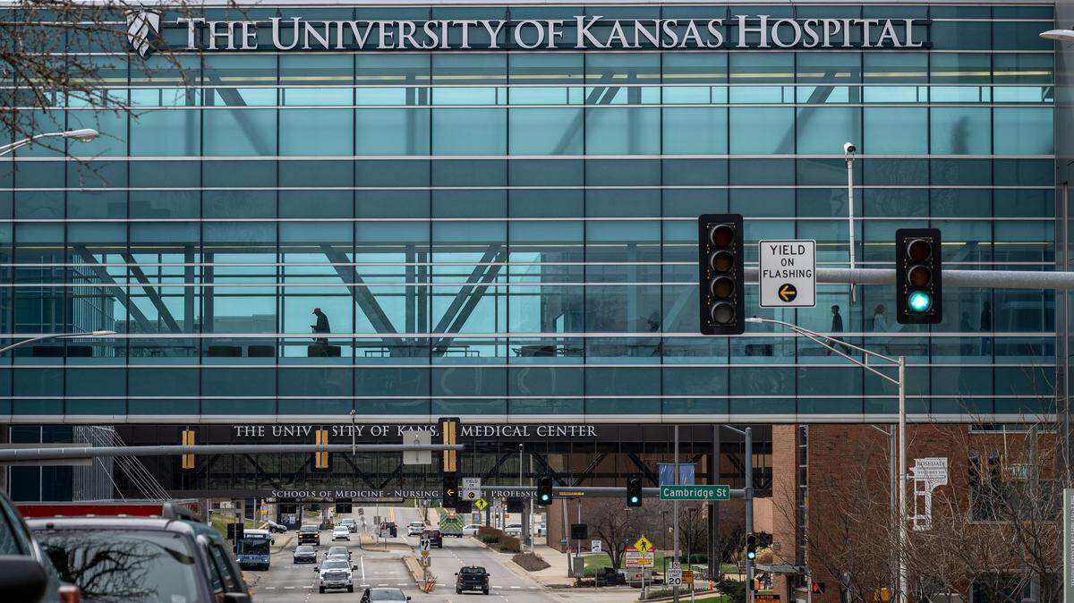 The University Of Kansas Hospital is pictured on Saturday, March 7, 2026, in Kansas City, Kansas.