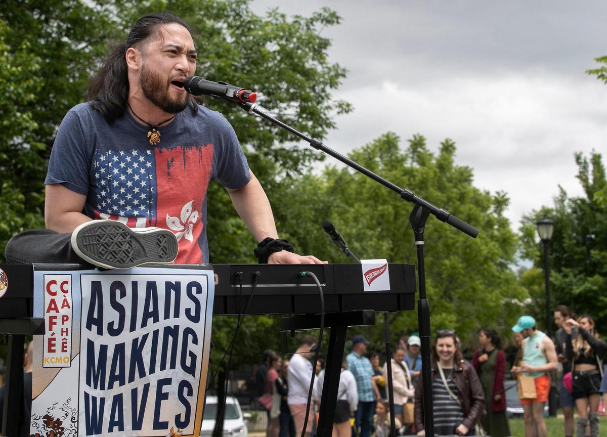 Sean Yeung performed during the Asian American and Pacific Islander Heritage month celebration Saturday, May 21, 2022 at Columbus Park in Kansas City.