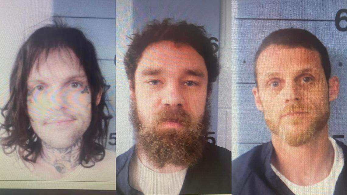 Inmates Lance Justin Stephens, Matthew Allen Crawford and Christopher Allen Blevins.