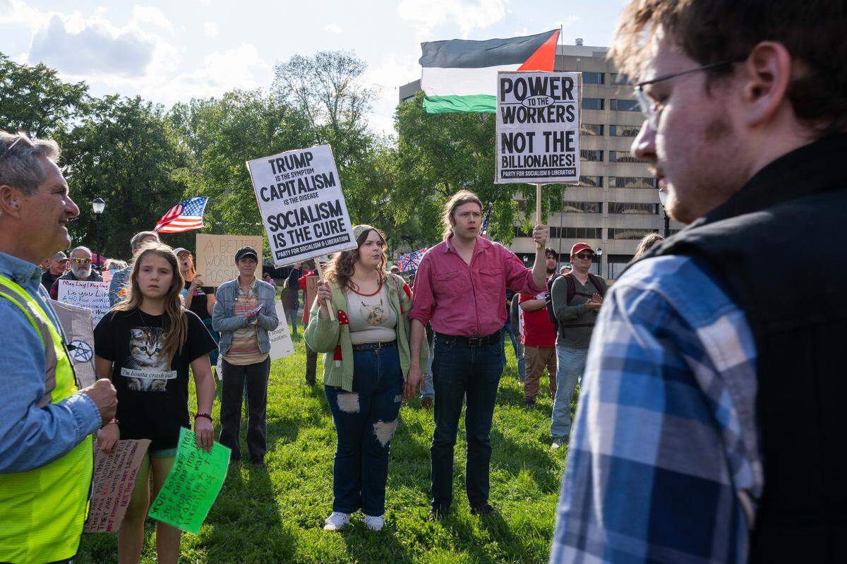 Kansas Citians gathered in Washington Square Park for an International Workers’ Day protest on Friday, May 1. The protest is part of a national strike, calling for people to boycott work, school and spending on May 1.
