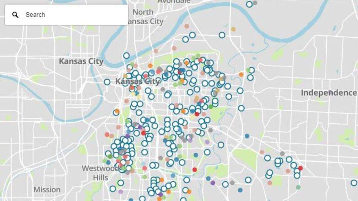 Search map of crime report location data for Kansas City | Kansas City Star