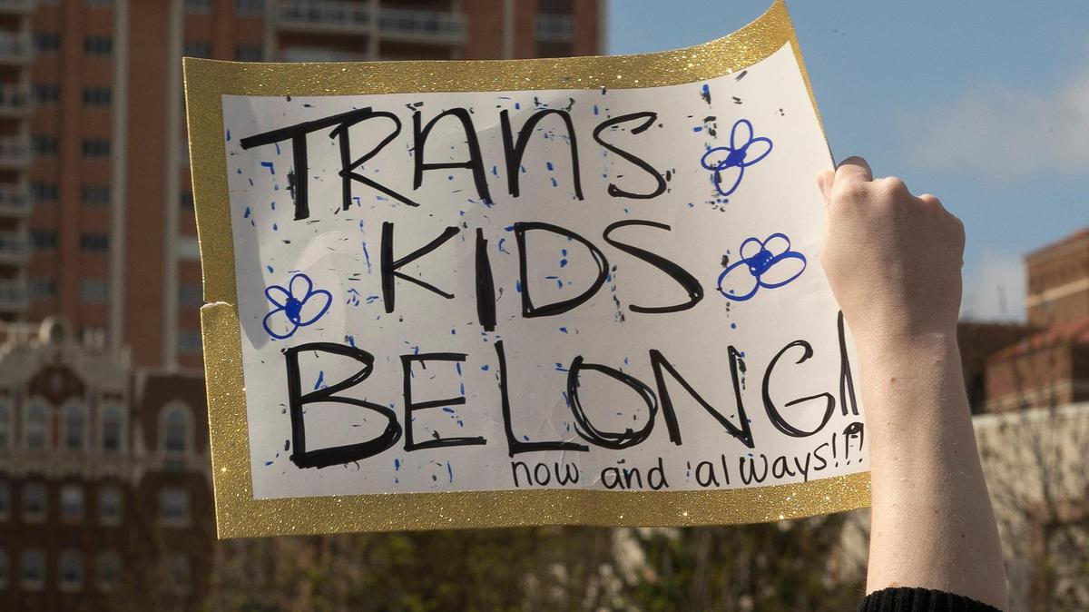 Transgender friends, family and communities gathered Sunday, April 16 at Mill Creek Park on the plaza to protest Missouri Attorney General Andrew Bailey’s new executive action that is so strict that it will essentially ban gender-affirming care for many adults and minors in Missouri.