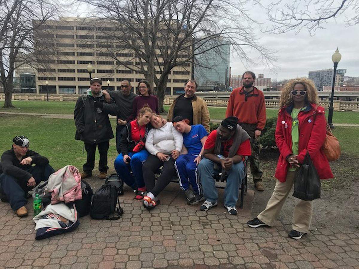 A group of homeless friends in Kansas City’s Washington Square Park said they are not worried about social distancing in the face of the COVID-19 pandemic. “What’s the difference if we’re separated or not? If we’re going to get it, we’re going to get it,” one friend said.