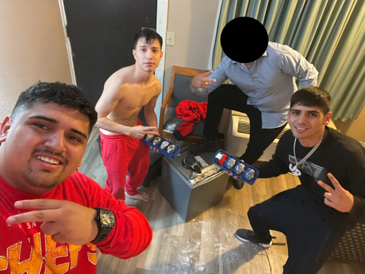 The U.S. Attorney’s Office, Middle District of Florida said this photo shows Pablo Zuniga Cartes, Ignacio Zuniga Cartes, Bastian Jimenez Freraut, and a fourth individual posing after allegedly burglarizing the home of a Milwaukee Bucks player.